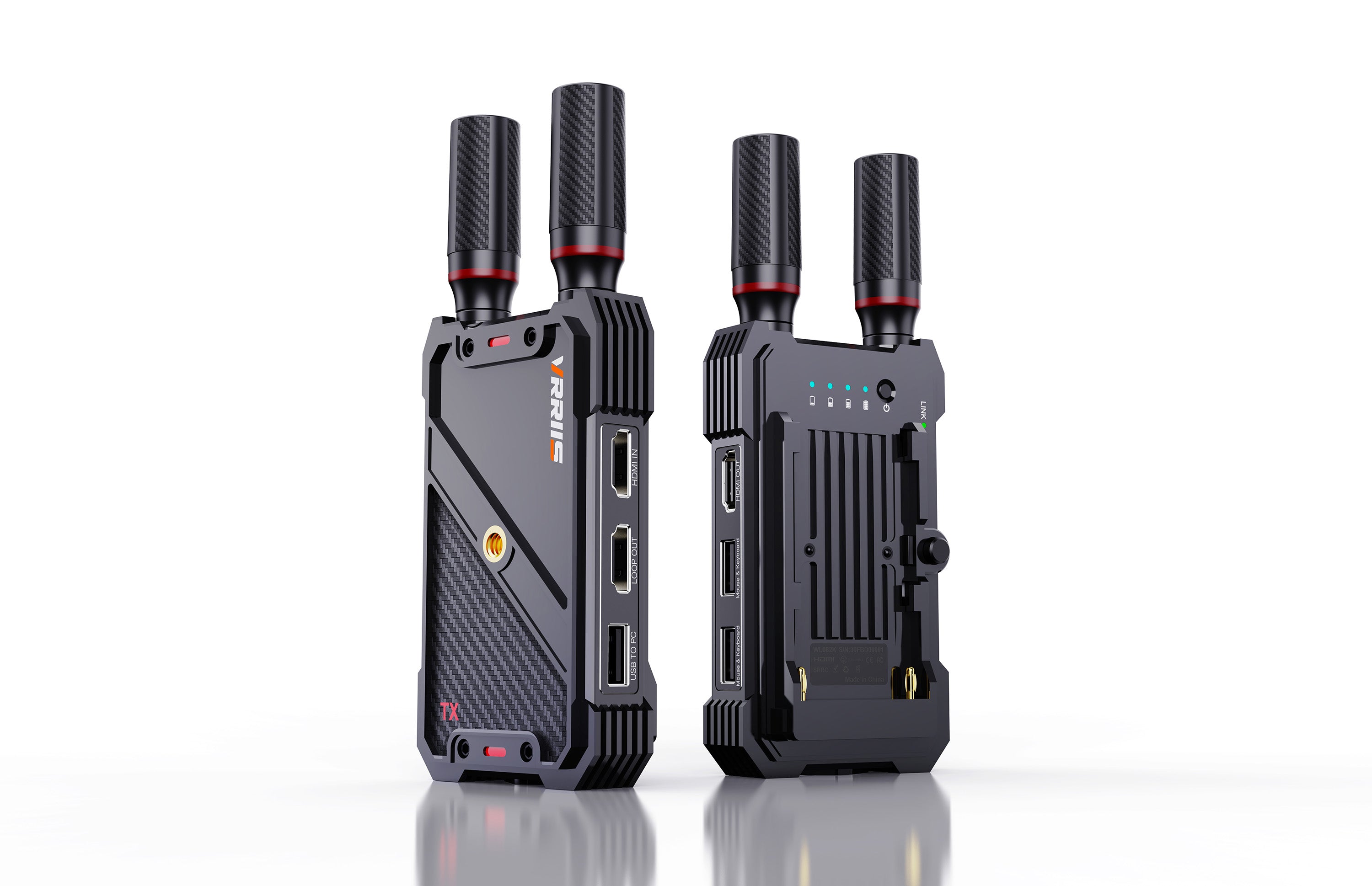 VRRIIS WL082K Wireless HDMI Transmitter Receiver with KVM — 1080P, 400M/1300FT, 1 TX to 5 RX