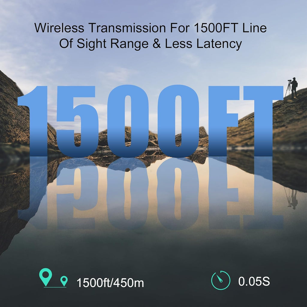 VRRIIS WL087 Wireless Video Transmitter & Receiver — 450M, UVC for OBS, 20 Channels, 1TX to 5RX