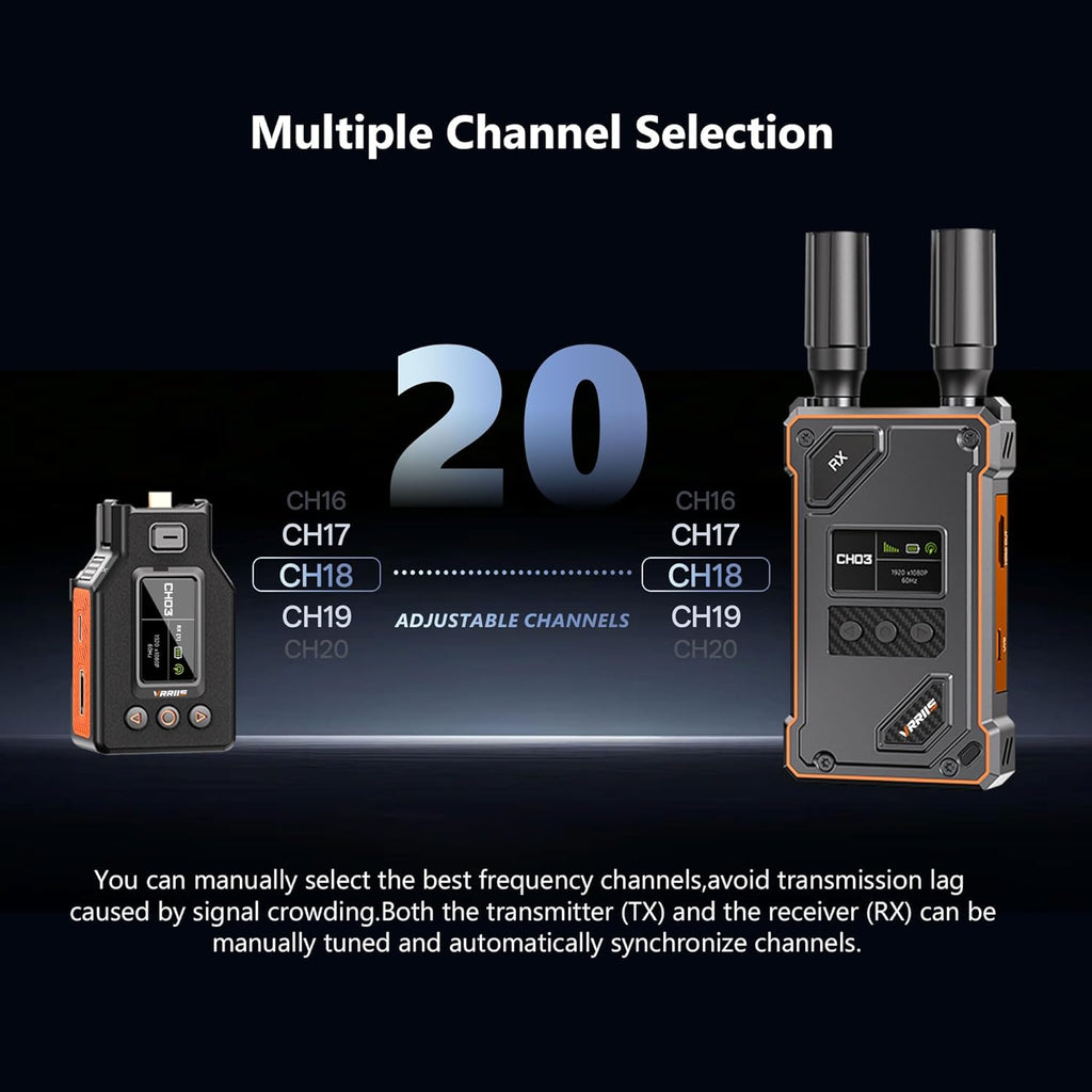 VRRIIS WL087Pro Wireless Video Transmitter & Receiver for DJI Osmo Pocket 3/4