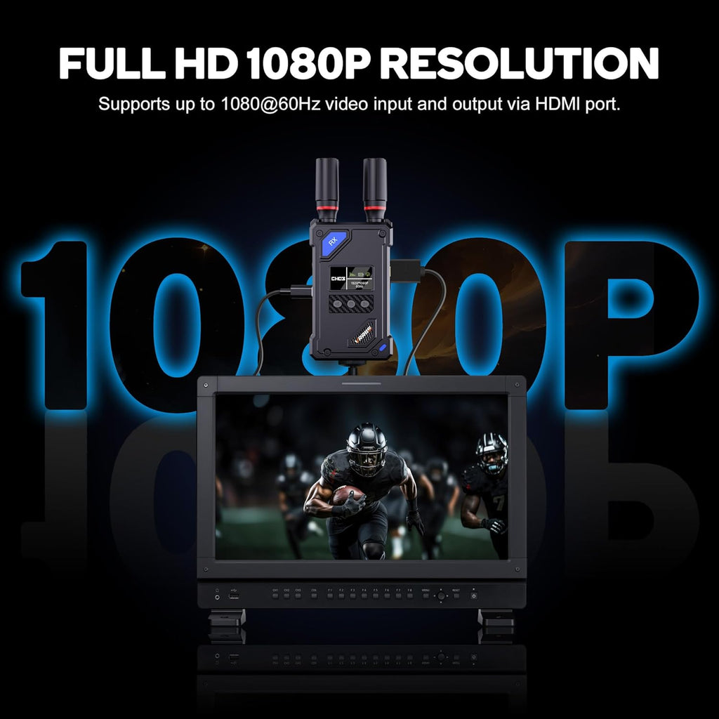 VRRIIS WL087 Wireless Video Transmitter & Receiver — 450M, UVC for OBS, 20 Channels, 1TX to 5RX