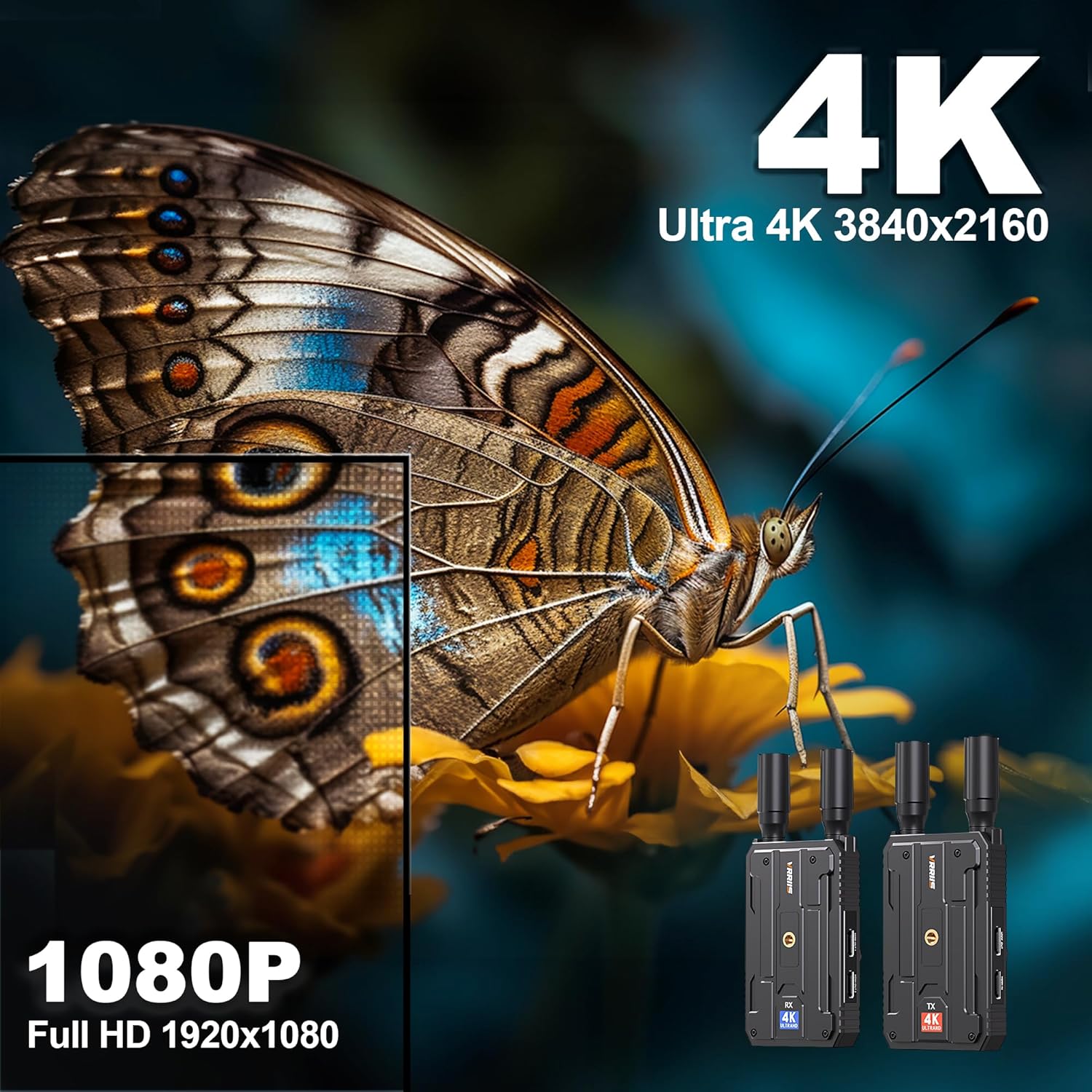 VRRIIS WL097P 4K Wireless HDMI Transmitter and Receiver Kit